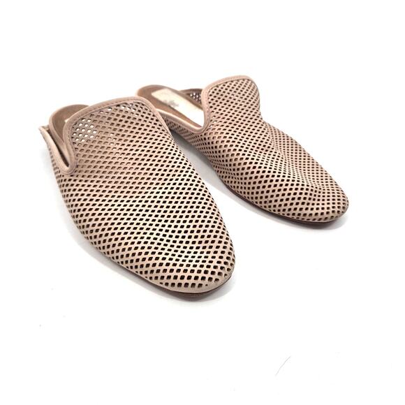 Frye Women's Gwen Slide Laser Cut Perforated Blush Nubuck Leather Sandal 8 - Picture 1 of 7